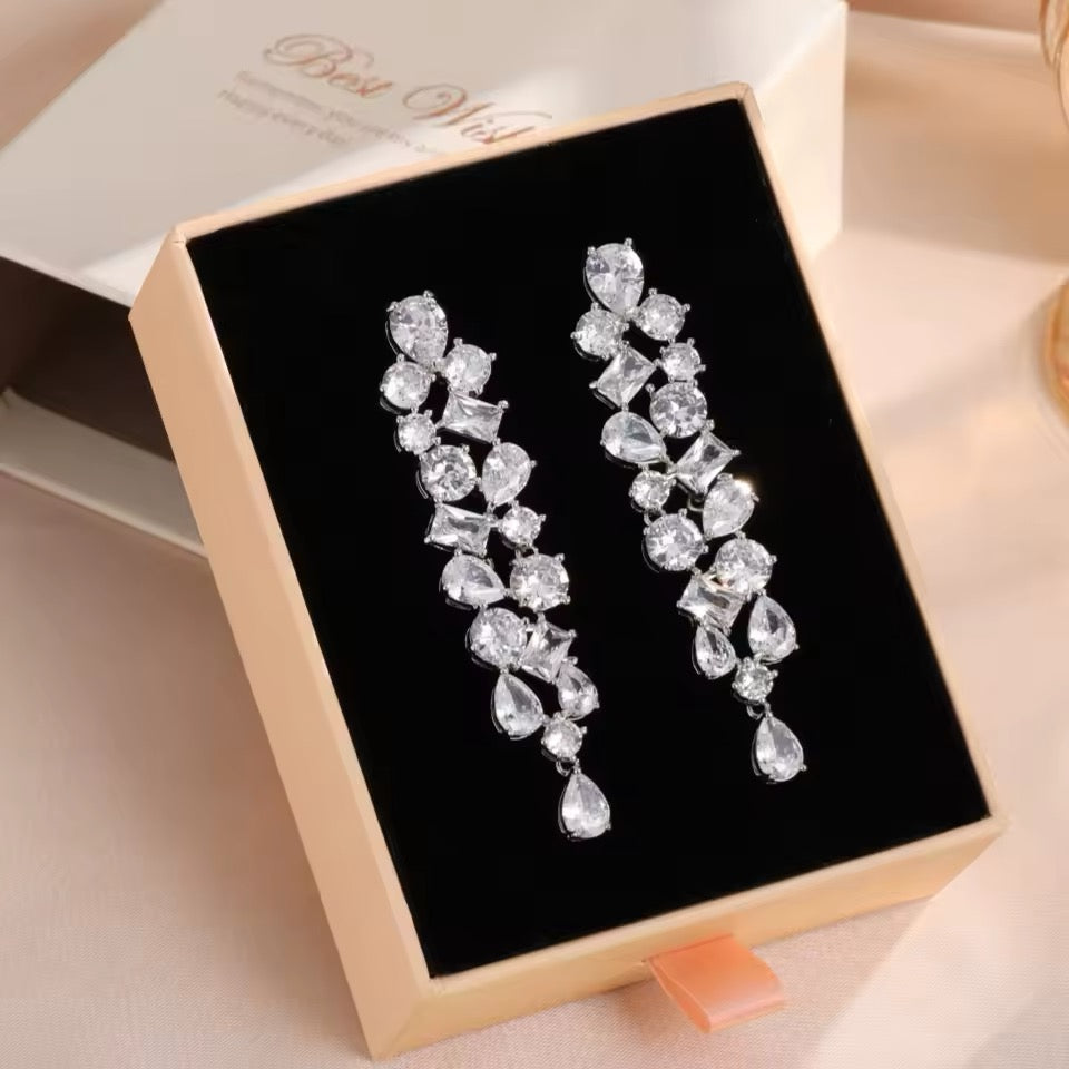 Luna Drop Bridal Earrings - Lizabetha Parker