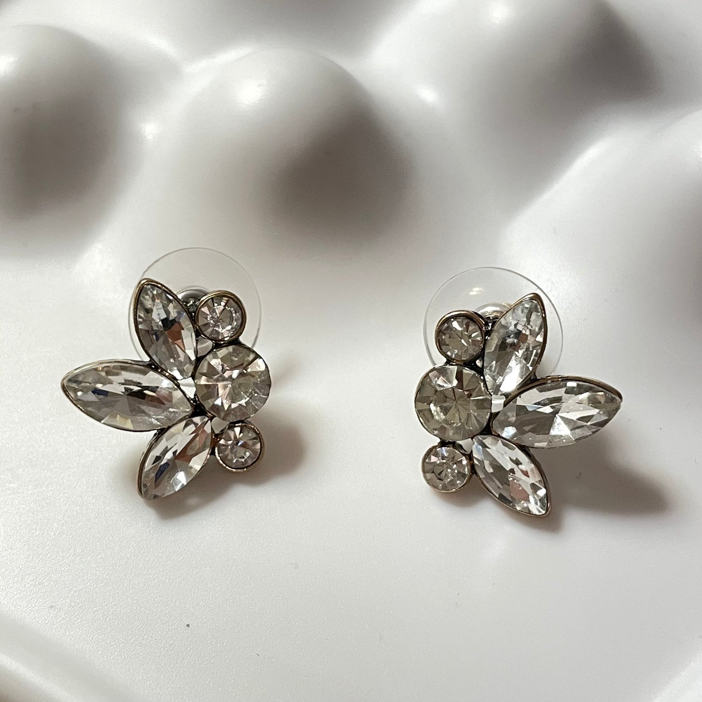 Scarlett Antique Silver CZ Stud Earrings - Lizabetha Parker