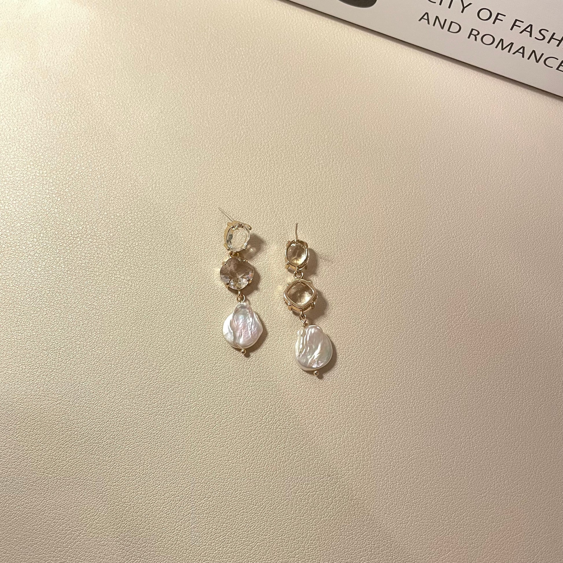 Shelia Crystal and Pearl Bridal Earring - Lizabetha Parker