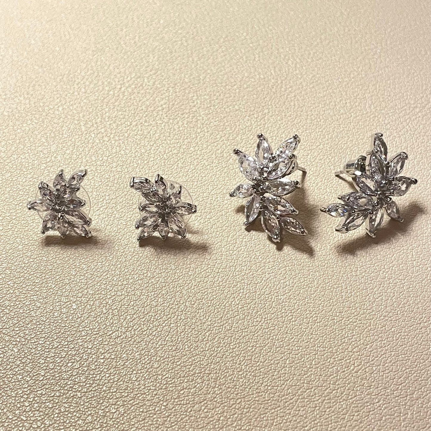 Maeve Silver Leaf CZ Stud Earring - Lizabetha Parker