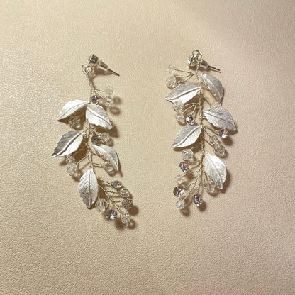 Aria Silver Leaf Dangle Earrings - Lizabetha Parker