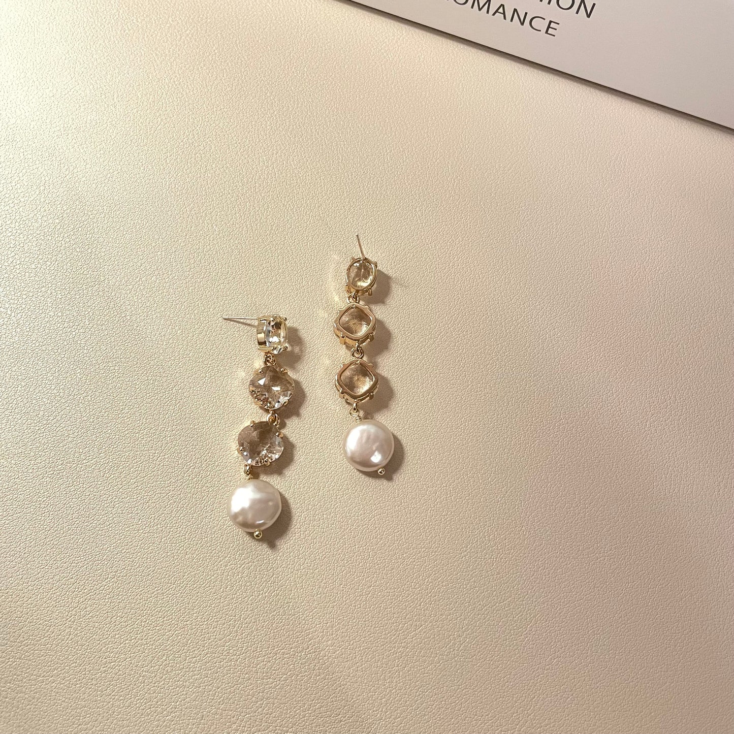 Britney Crystal and Pearl Drop Earring - Lizabetha Parker