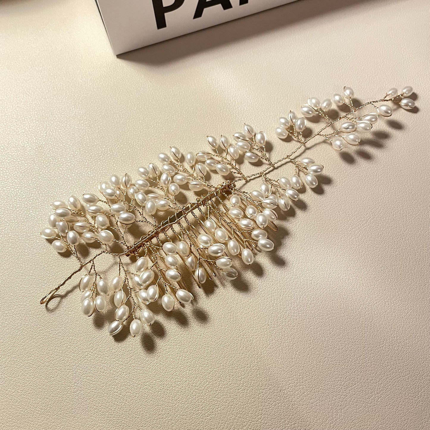 Inge Gold Pearl Hair Comb - Lizabetha Parker