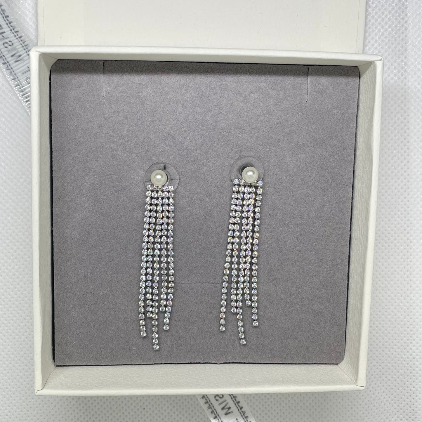Stacy Pearl & CZ Drop Earrings