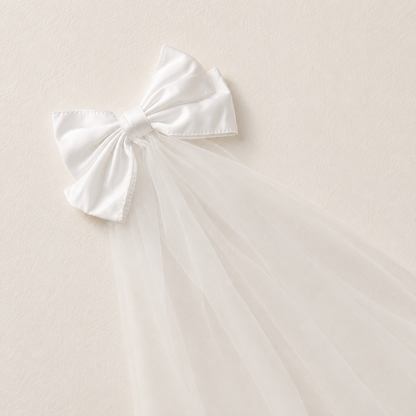 WHITE BOW VEIL