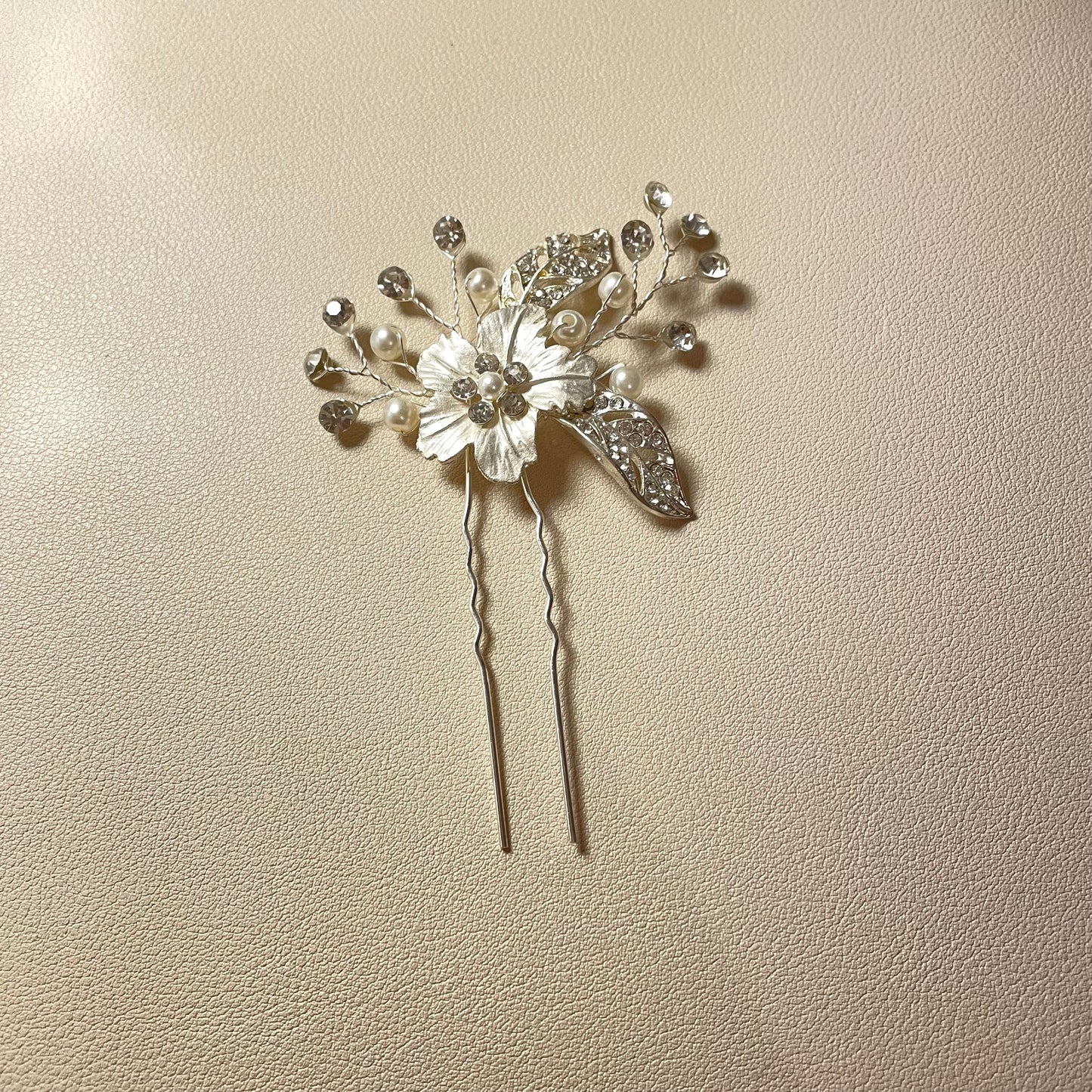 Kat Flower and Crystal Hair Pins