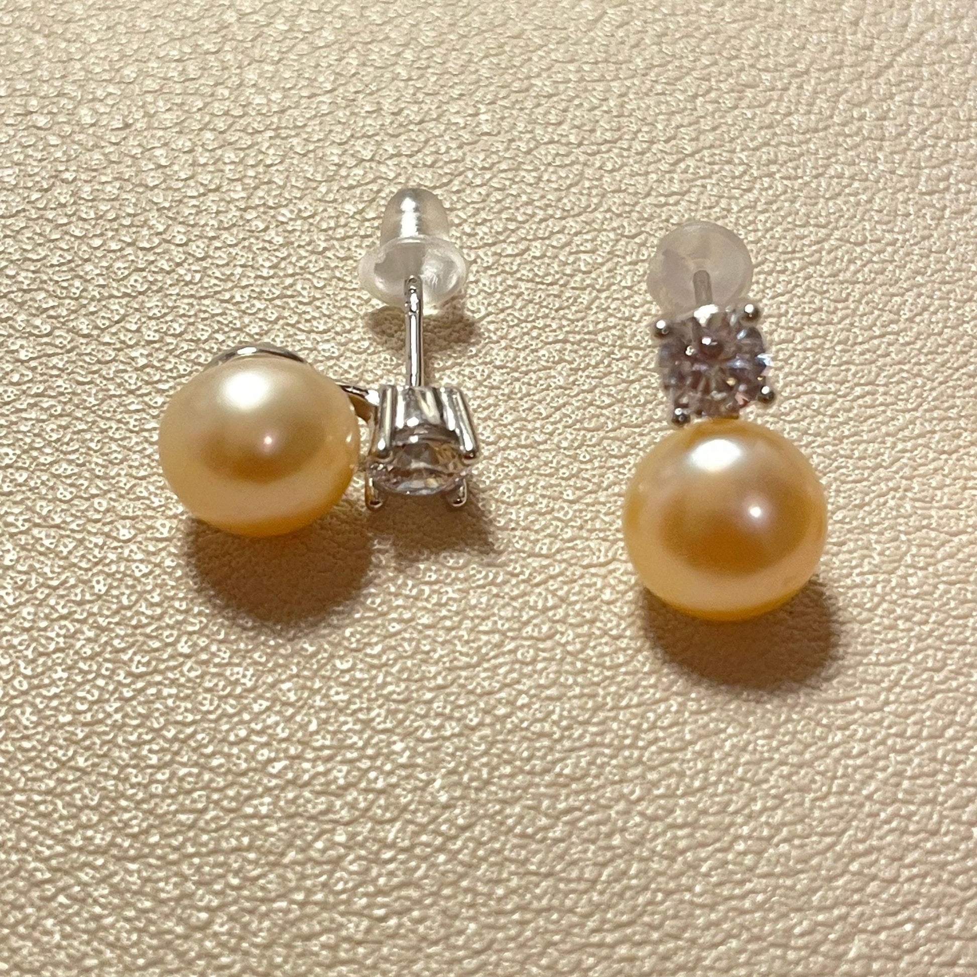 Amara Diamond Pearl Stud Earrings - Lizabetha Parker