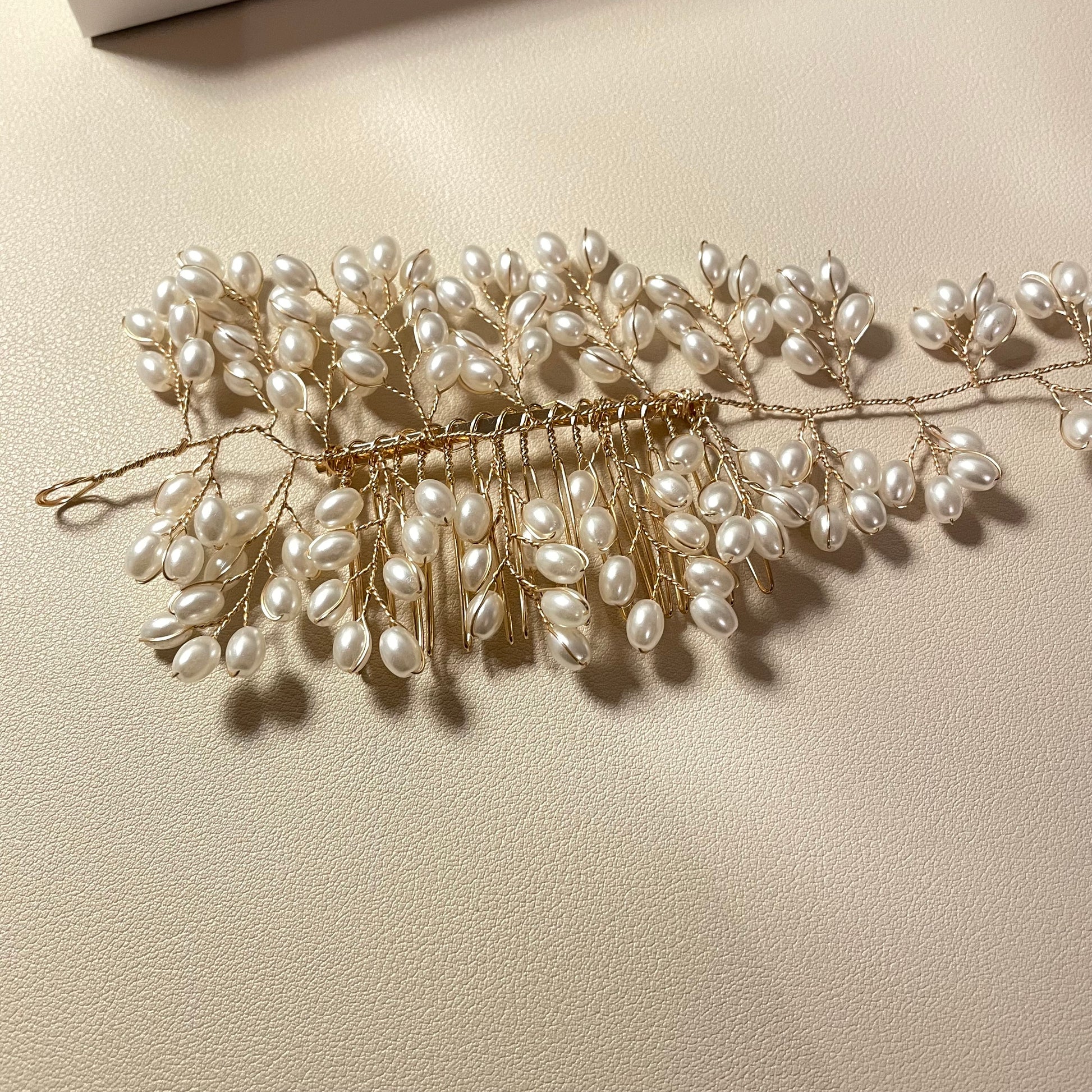 Inge Gold Pearl Hair Comb - Lizabetha Parker