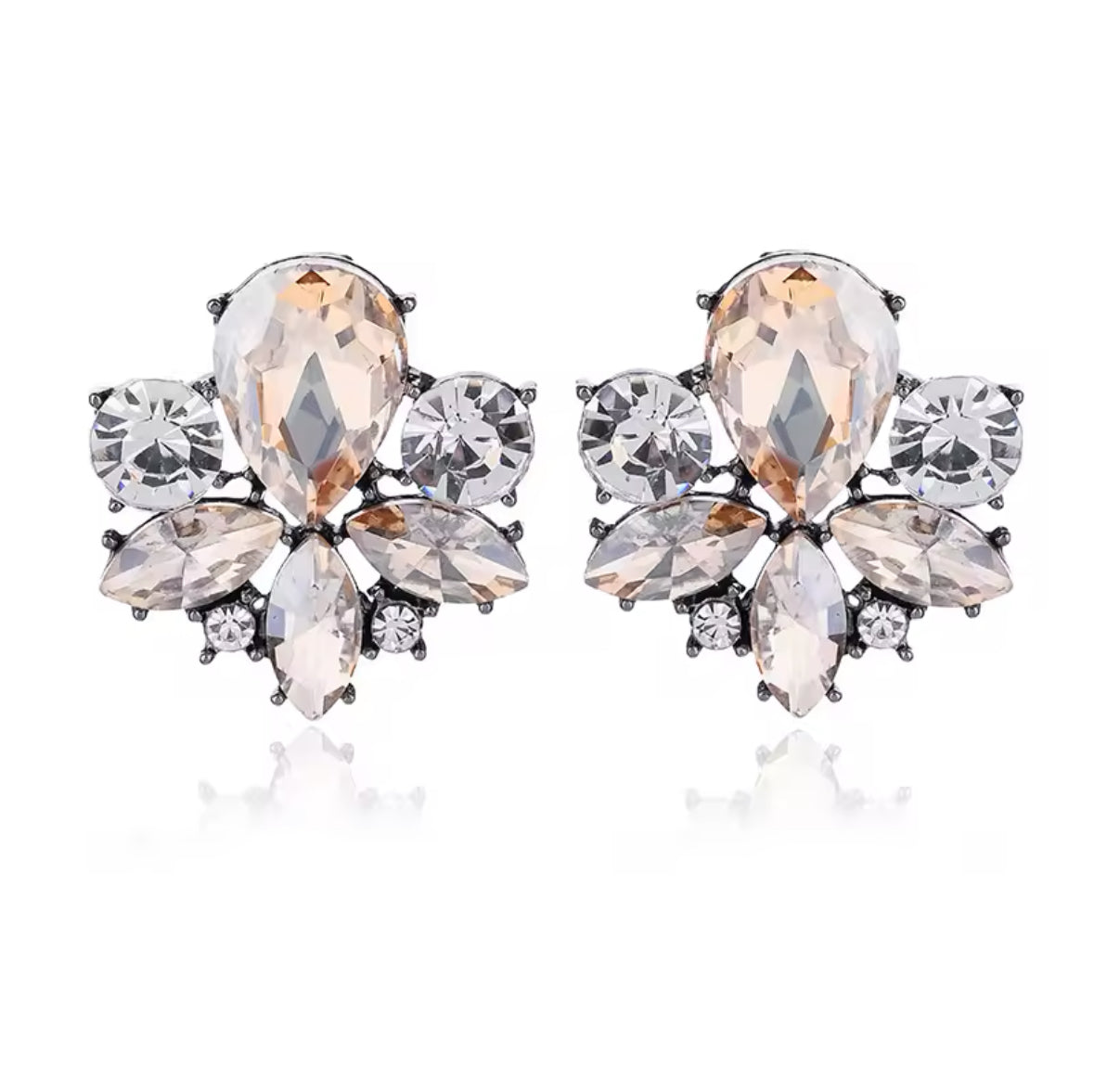 Reign Champange Stud Earrings - Lizabetha Parker