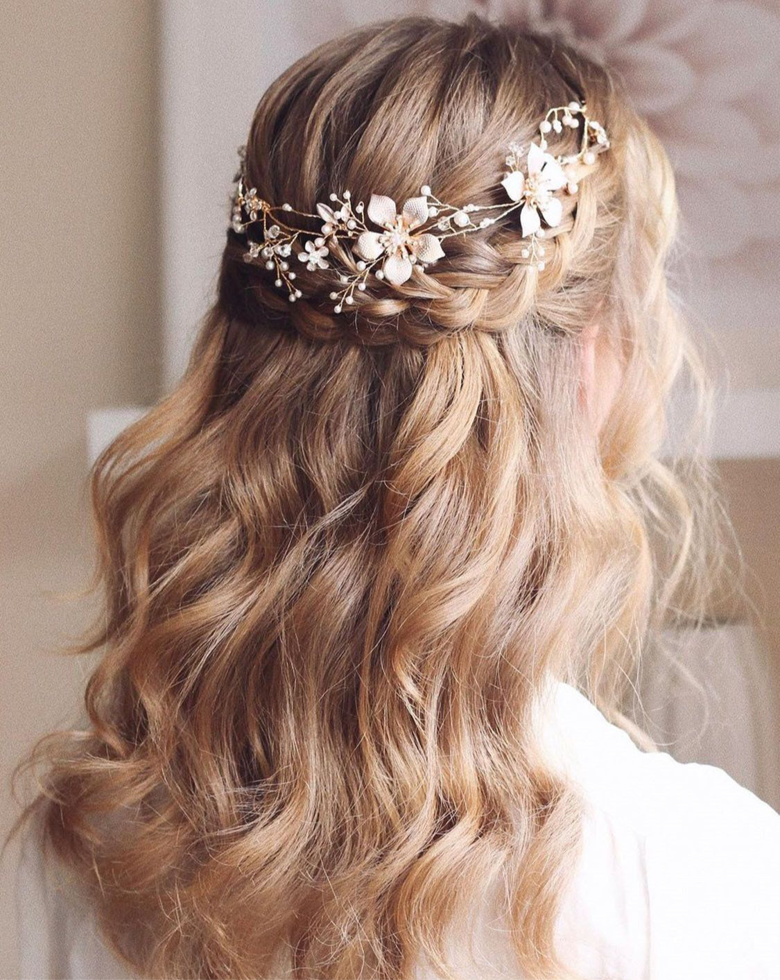 Henley Gold Floral Pearl Hair Vine