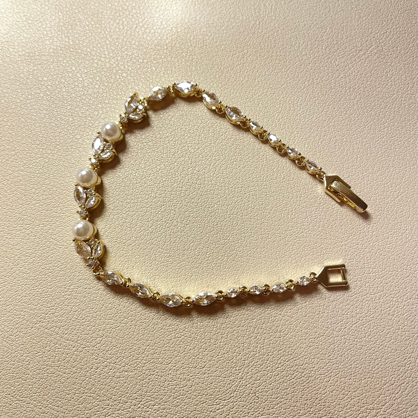 Rayla CZ and Pearl Bracelet