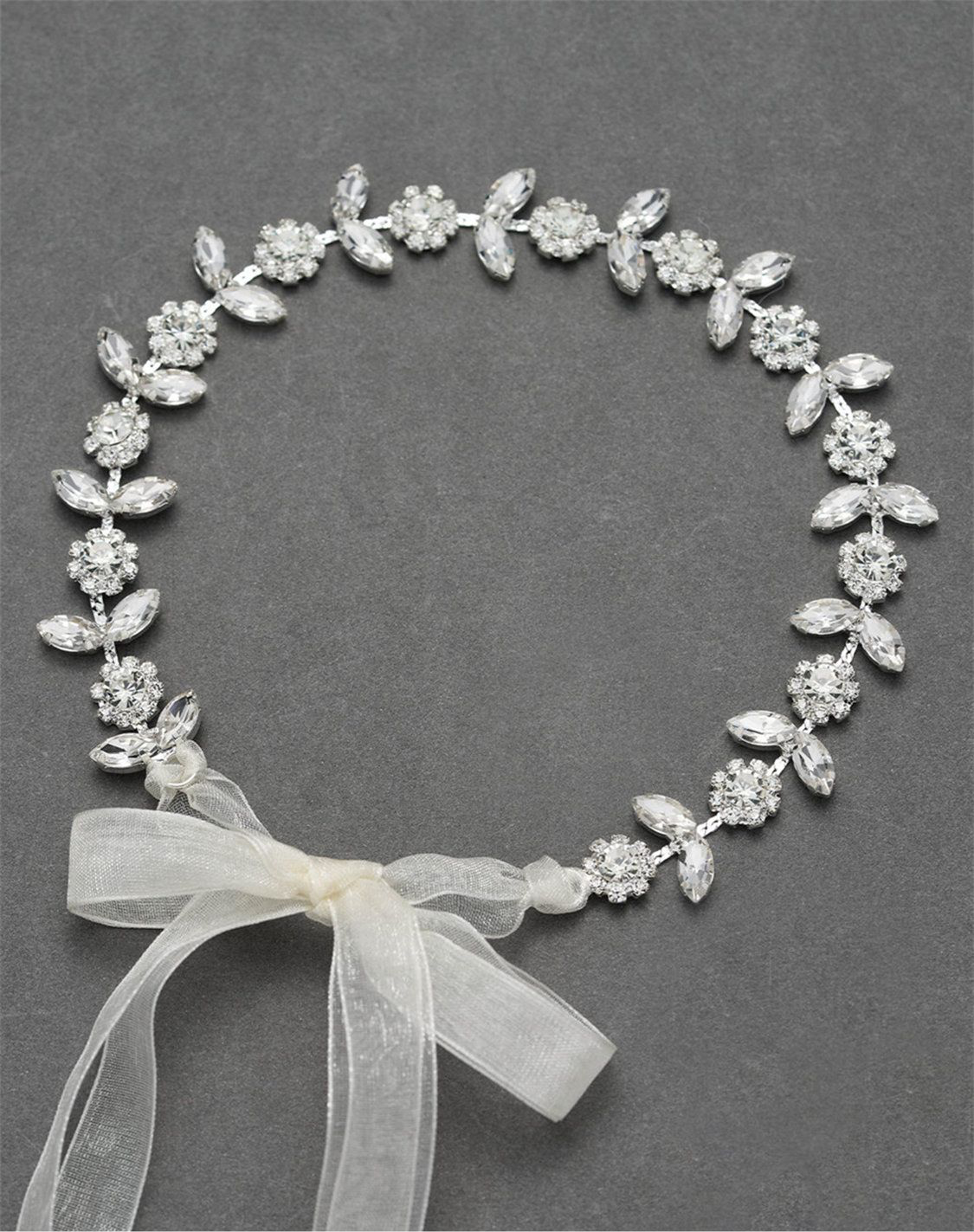 Silver Rhinestone Floral Hair Vine