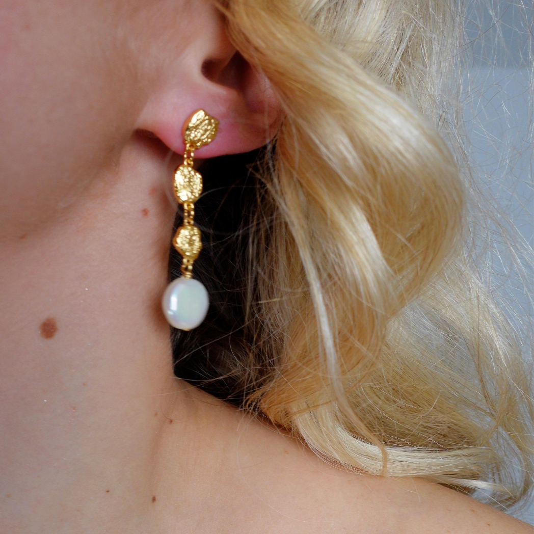 Britney Gold Baroque Earring - Lizabetha Parker