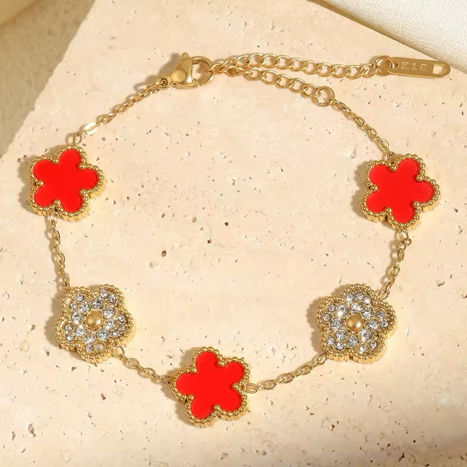 Cute Lucky Leaf Clover Flower Bracelets - Lizabetha Parker