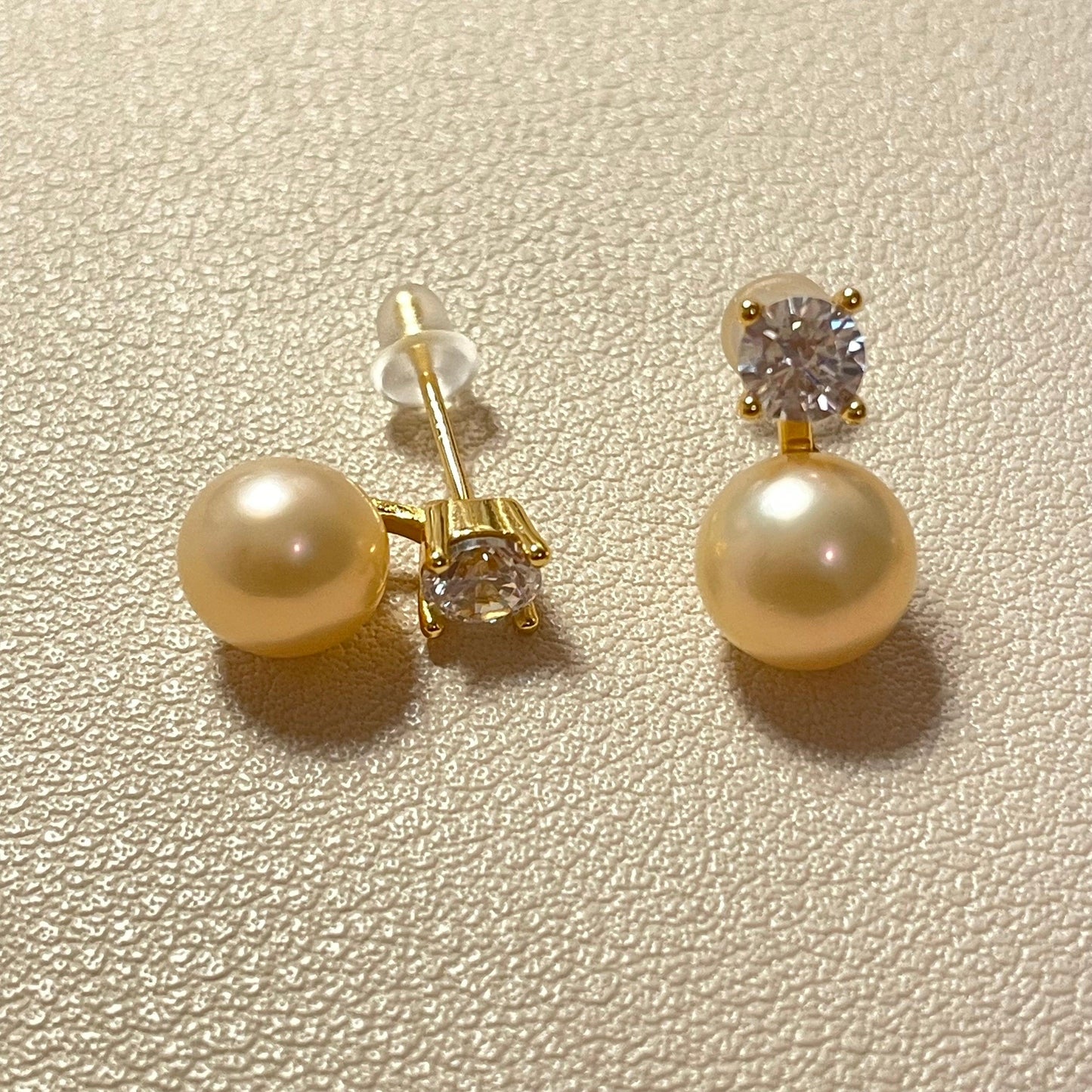 Amara Diamond Pearl Stud Earrings - Lizabetha Parker