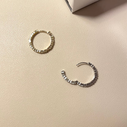 Maddy Silver Hoops Earring - Lizabetha Parker