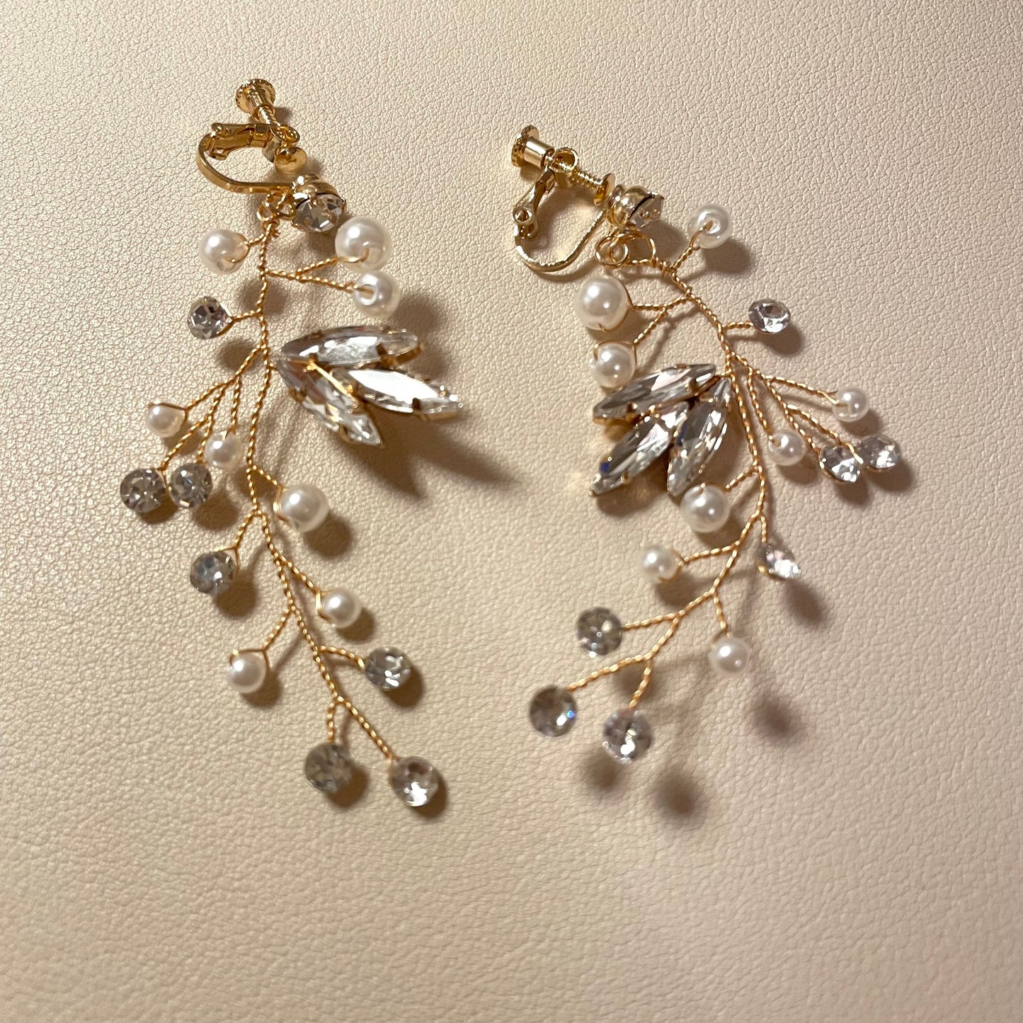 Lila Bridal Flower Vine Earrings