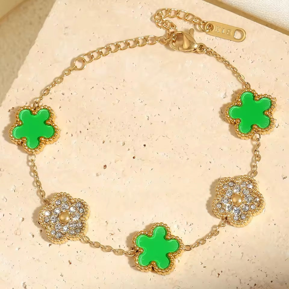 Cute Lucky Leaf Clover Flower Bracelets - Lizabetha Parker