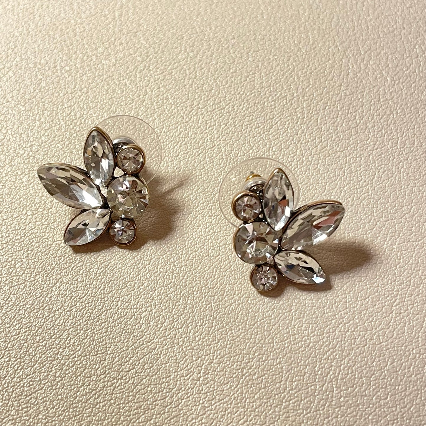 Scarlett Antique Silver CZ Stud Earrings