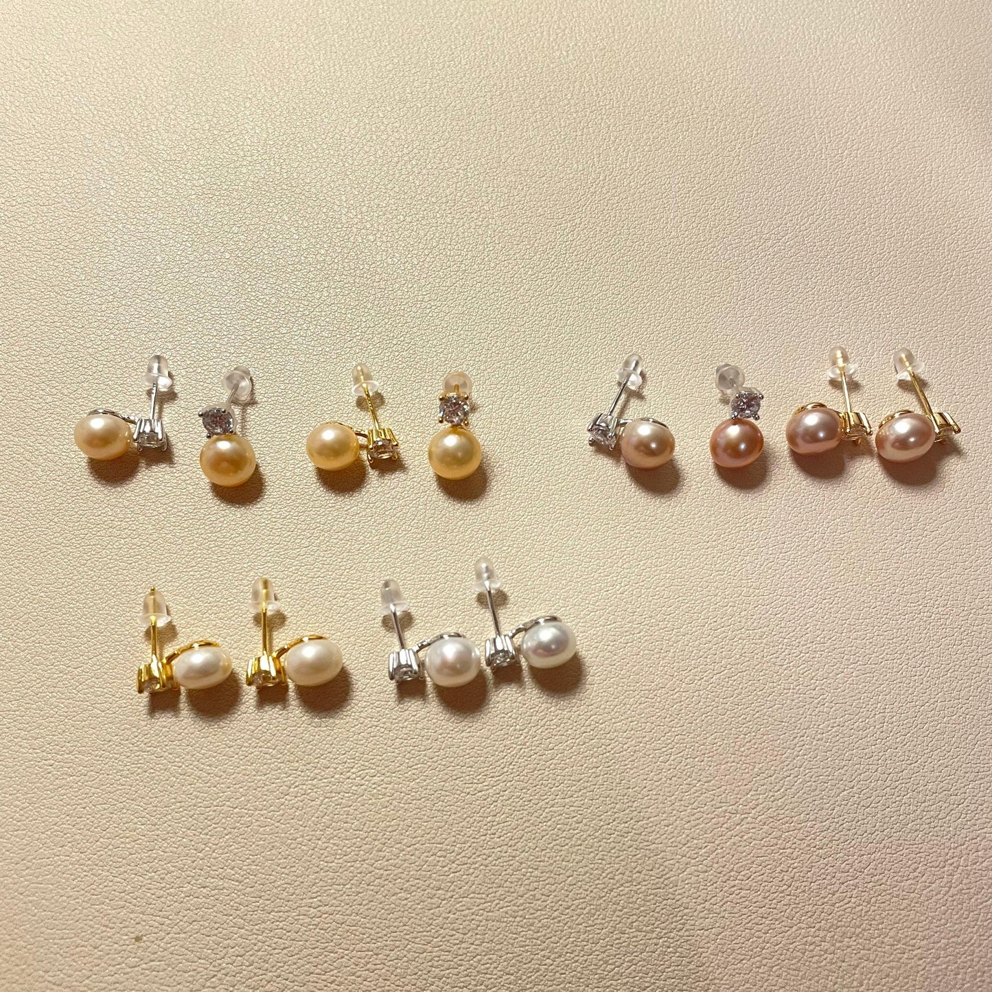 Amara Diamond Pearl Stud Earrings - Lizabetha Parker