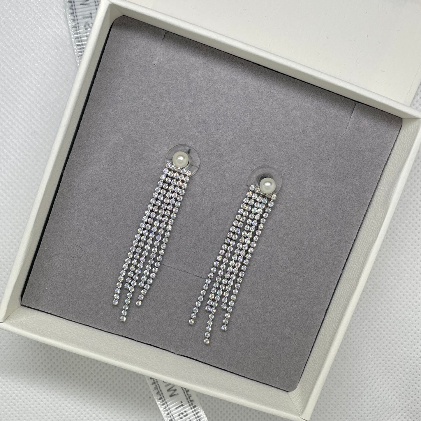 Stacy Pearl & CZ Drop Earrings