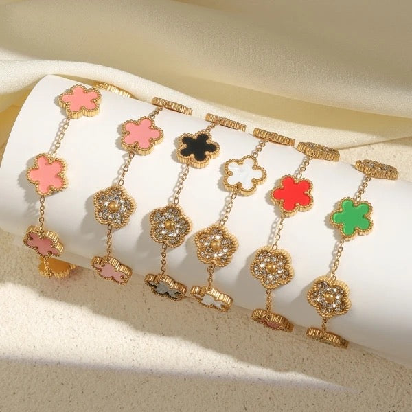 Cute Lucky Leaf Clover Flower Bracelets - Lizabetha Parker