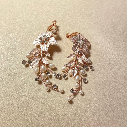 Aurelia Rosegold Boho Vine Statement Earrings - Lizabetha Parker