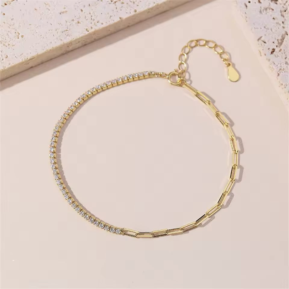 Heather Diamond and Chain Bracelet