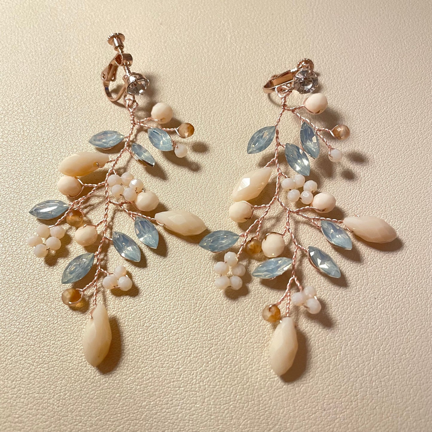 Daniela Opal Peach Boho Vine Earrings