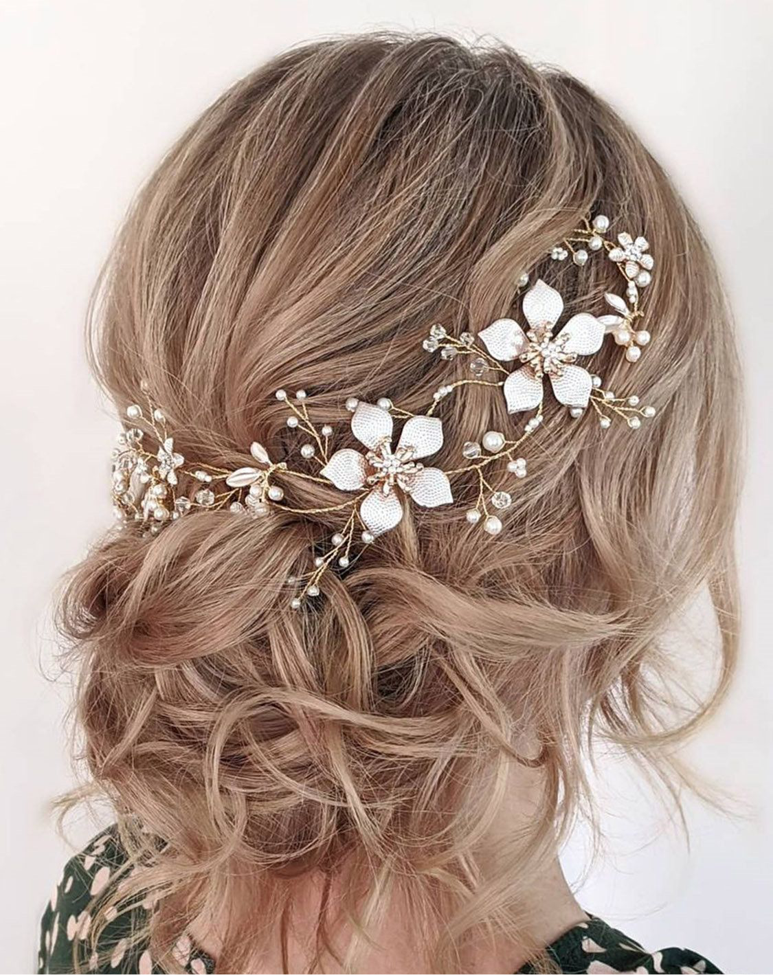 Henley Gold Floral Pearl Hair Vine