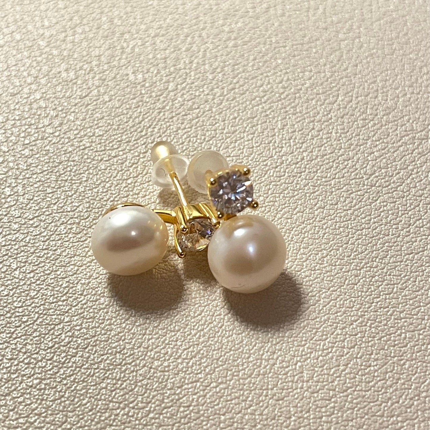 Amara Diamond Pearl Stud Earrings - Lizabetha Parker