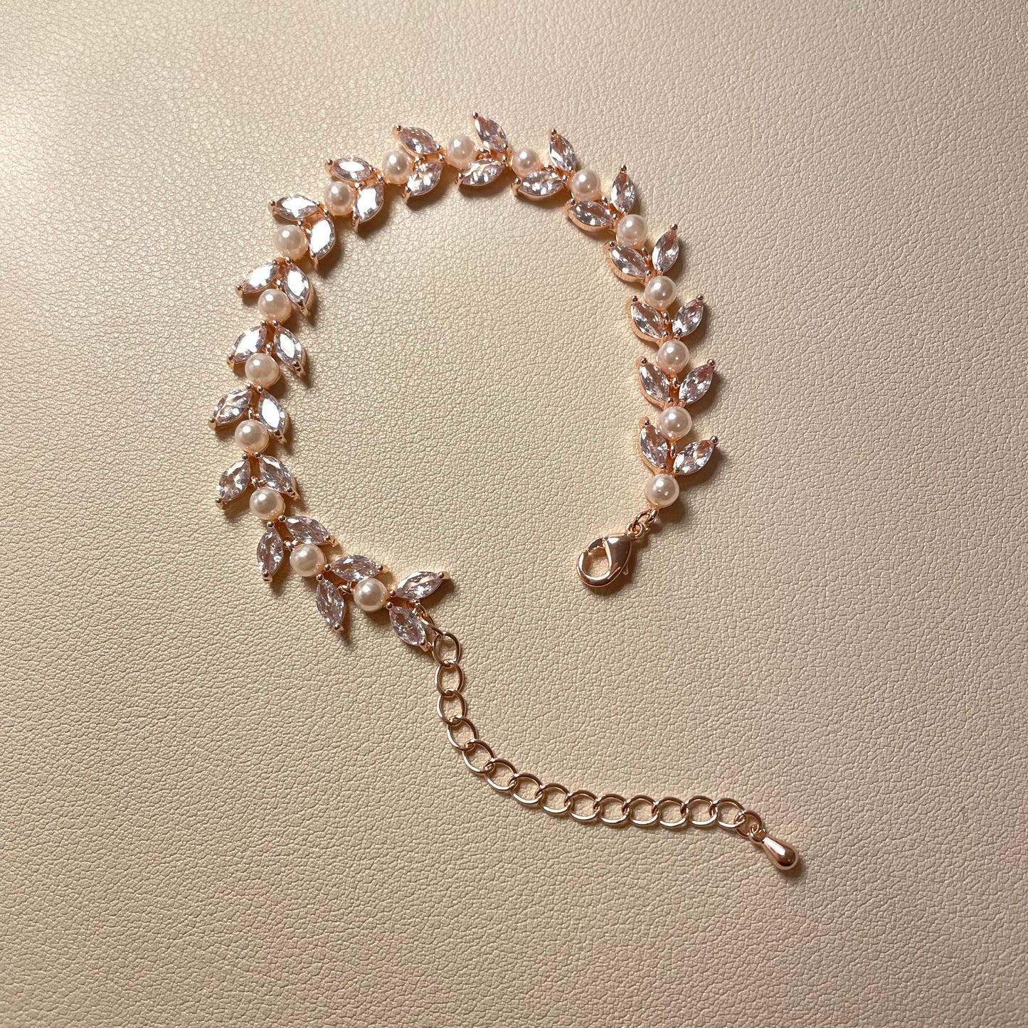 Luna CZ and Pearl Bracelet