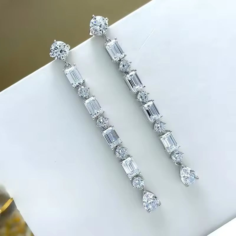 Chloe Silver CZ Statement Earring