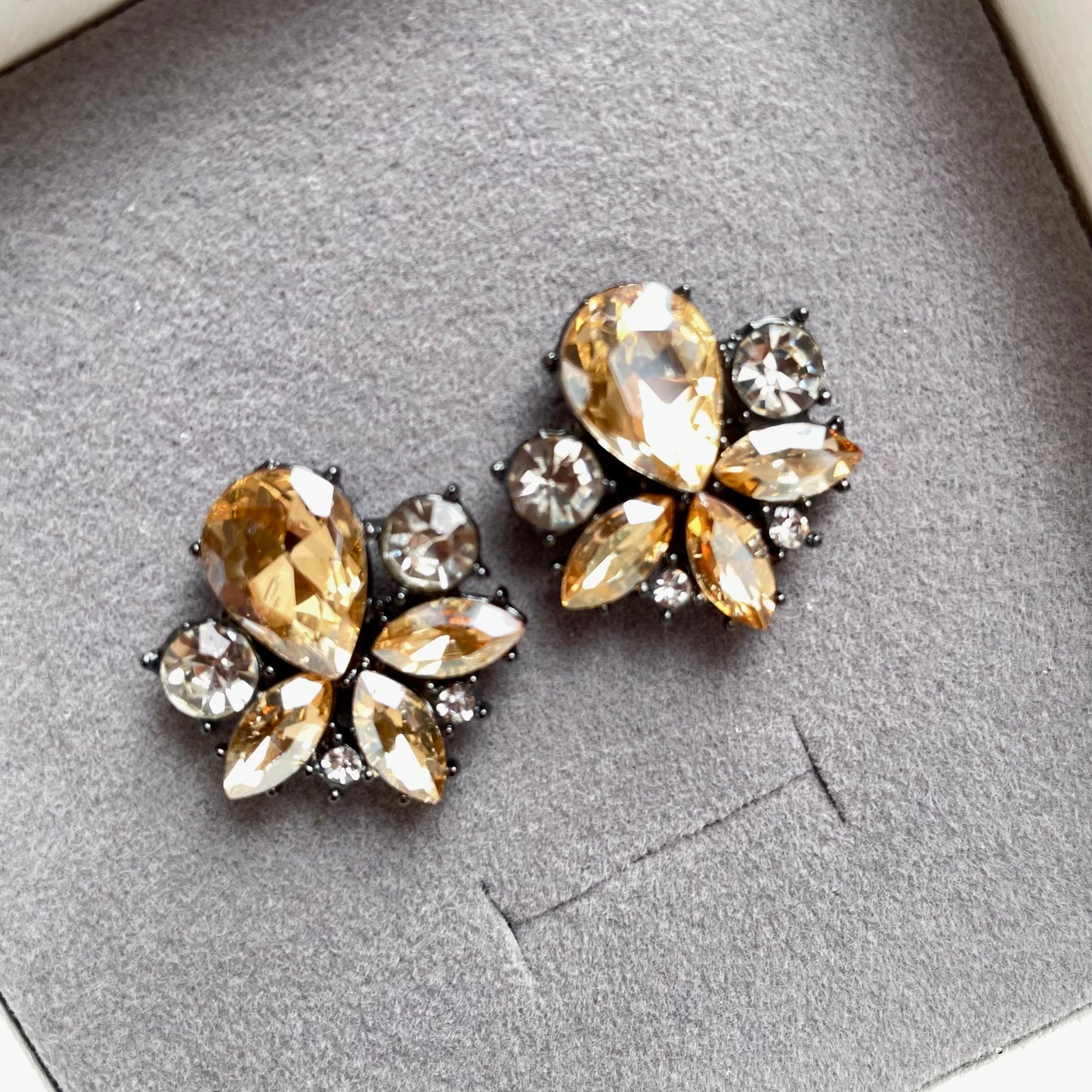 Reign Champange Stud Earrings - Lizabetha Parker