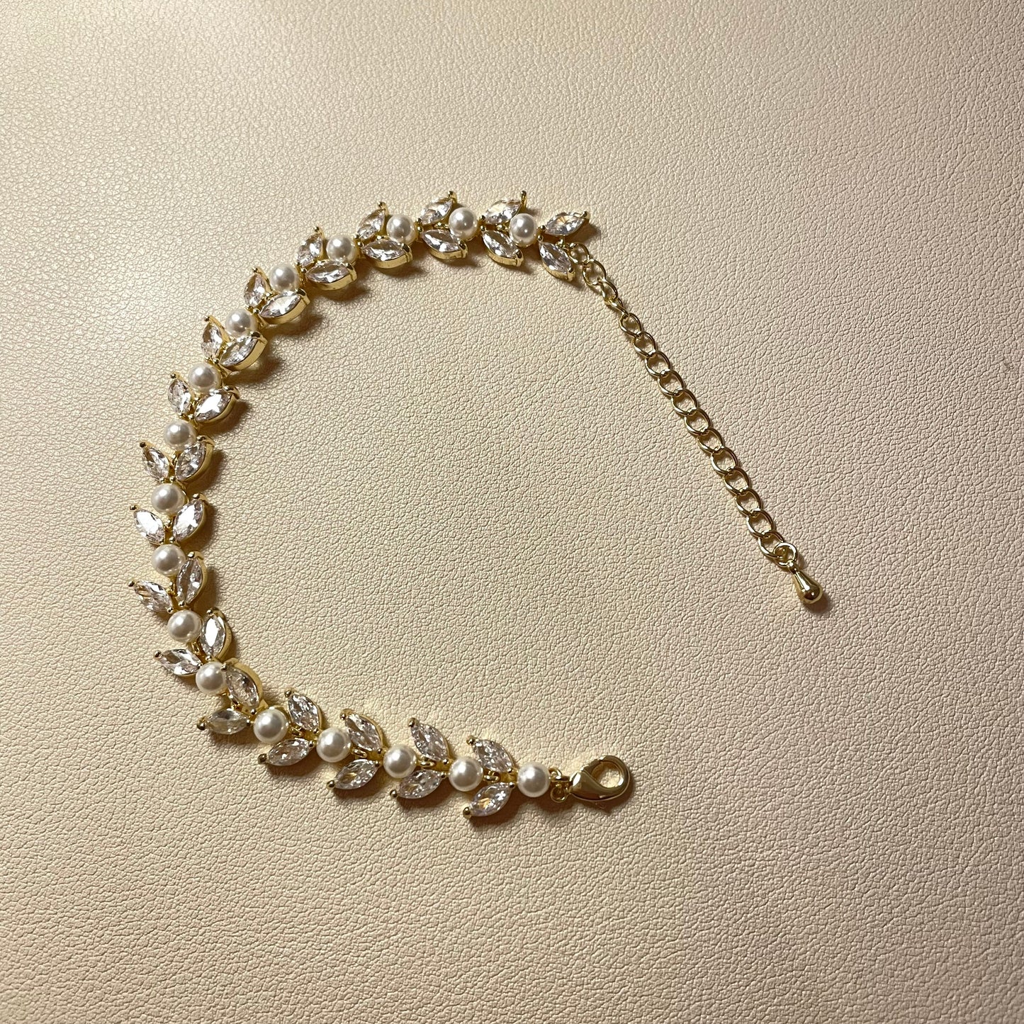 Luna CZ and Pearl Bracelet