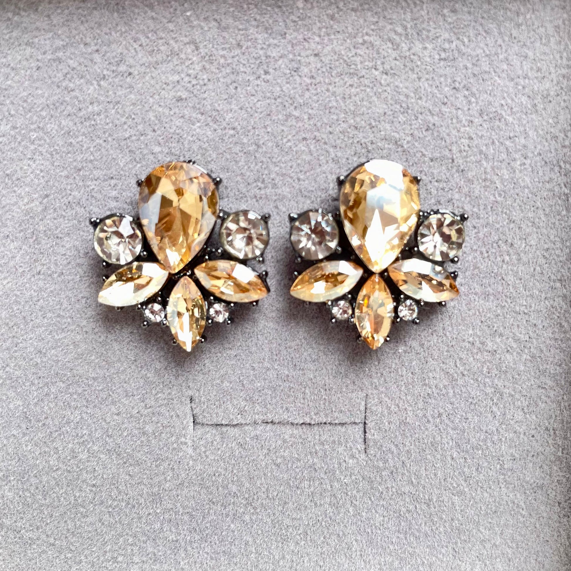 Reign Champange Stud Earrings - Lizabetha Parker