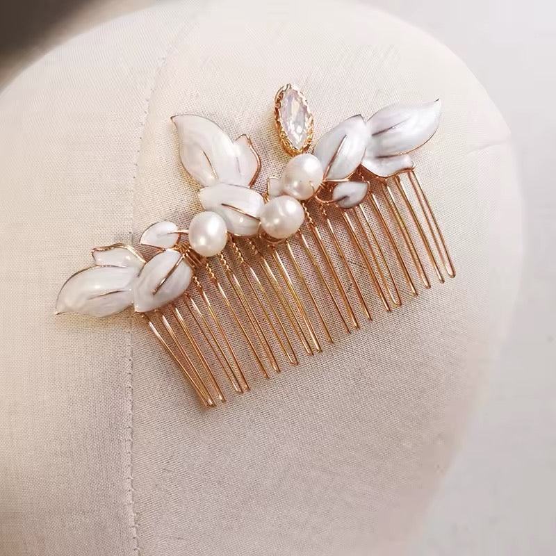 Sussan Elegant Pearl and Crystal Bridal Hair Comb