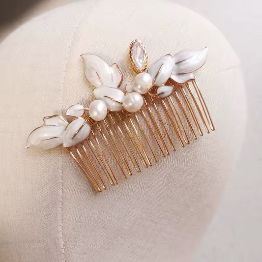 Sussan Elegant Pearl and Crystal Bridal Hair Comb - Lizabetha Parker