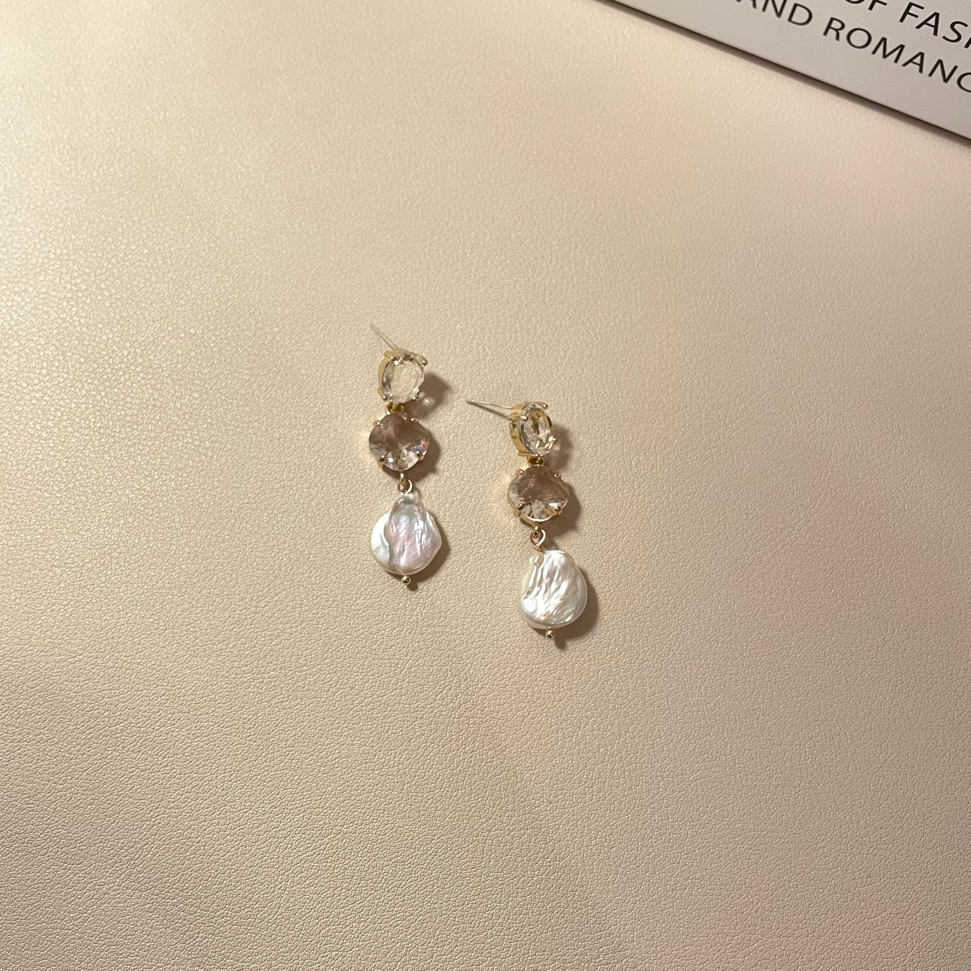 Shelia Crystal and Pearl Bridal Earring - Lizabetha Parker