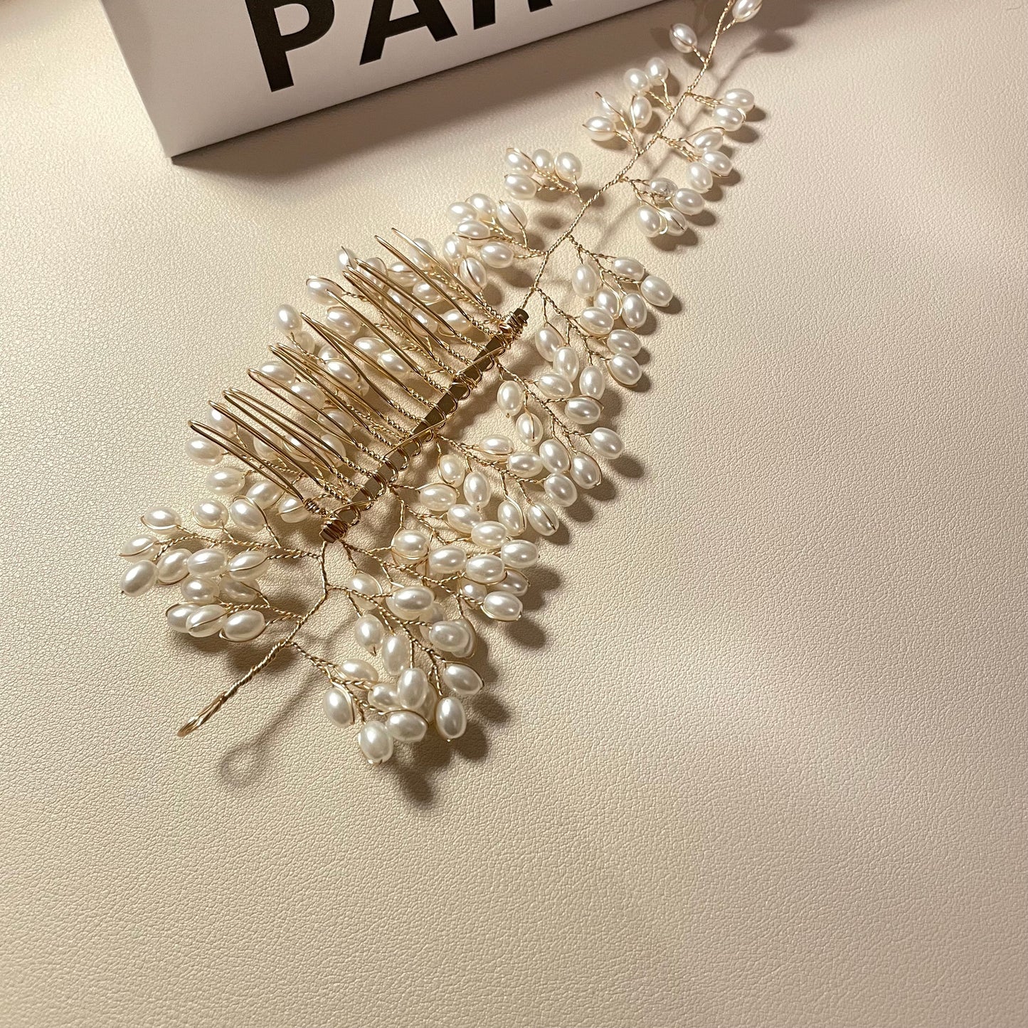 Inge Gold Pearl Hair Comb - Lizabetha Parker