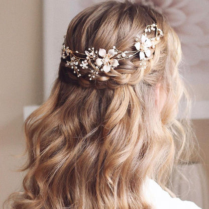 Vigne de cheveux Henley Gold Floral Pearl