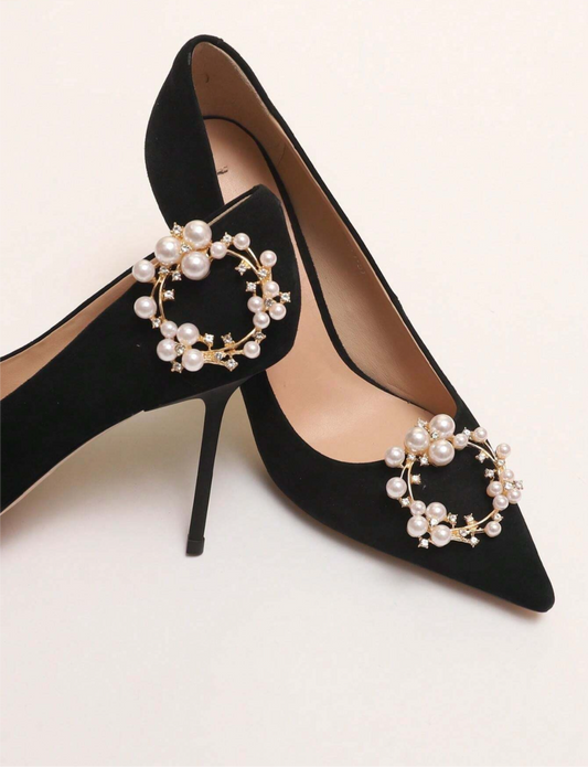 Pearl & Rhinestone Decorative Shoe Clips - Lizabetha Parker