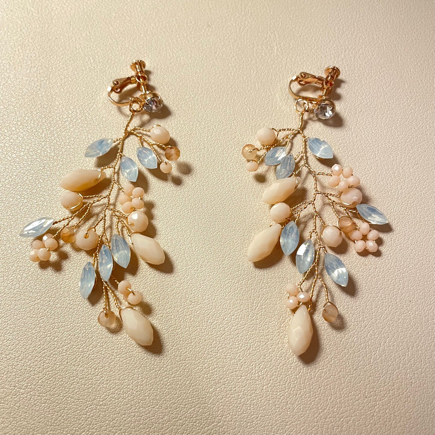 Daniela Opal Peach Boho Vine Earrings