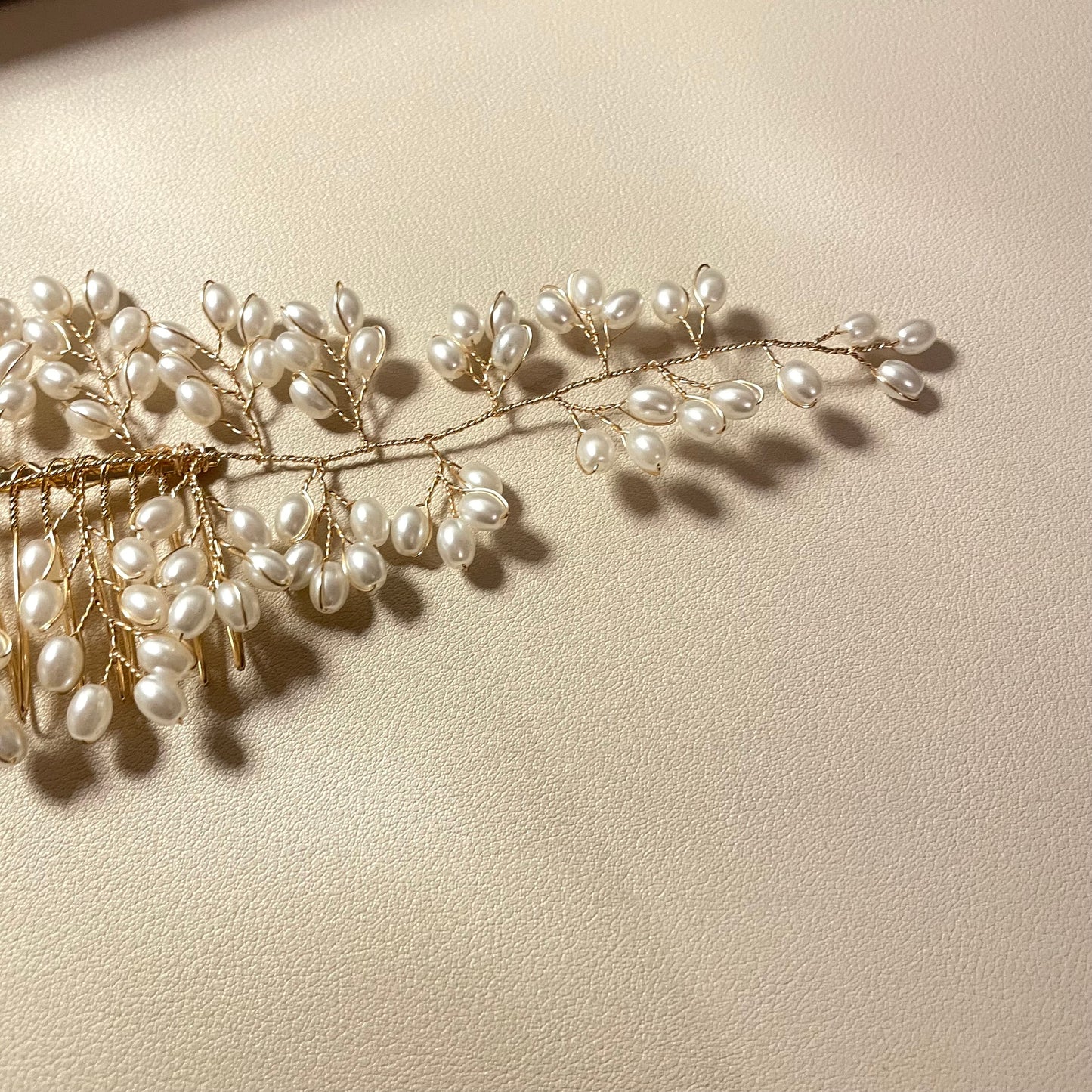 Inge Gold Pearl Hair Comb - Lizabetha Parker