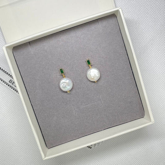 Quinn Emerald Pearl Earring