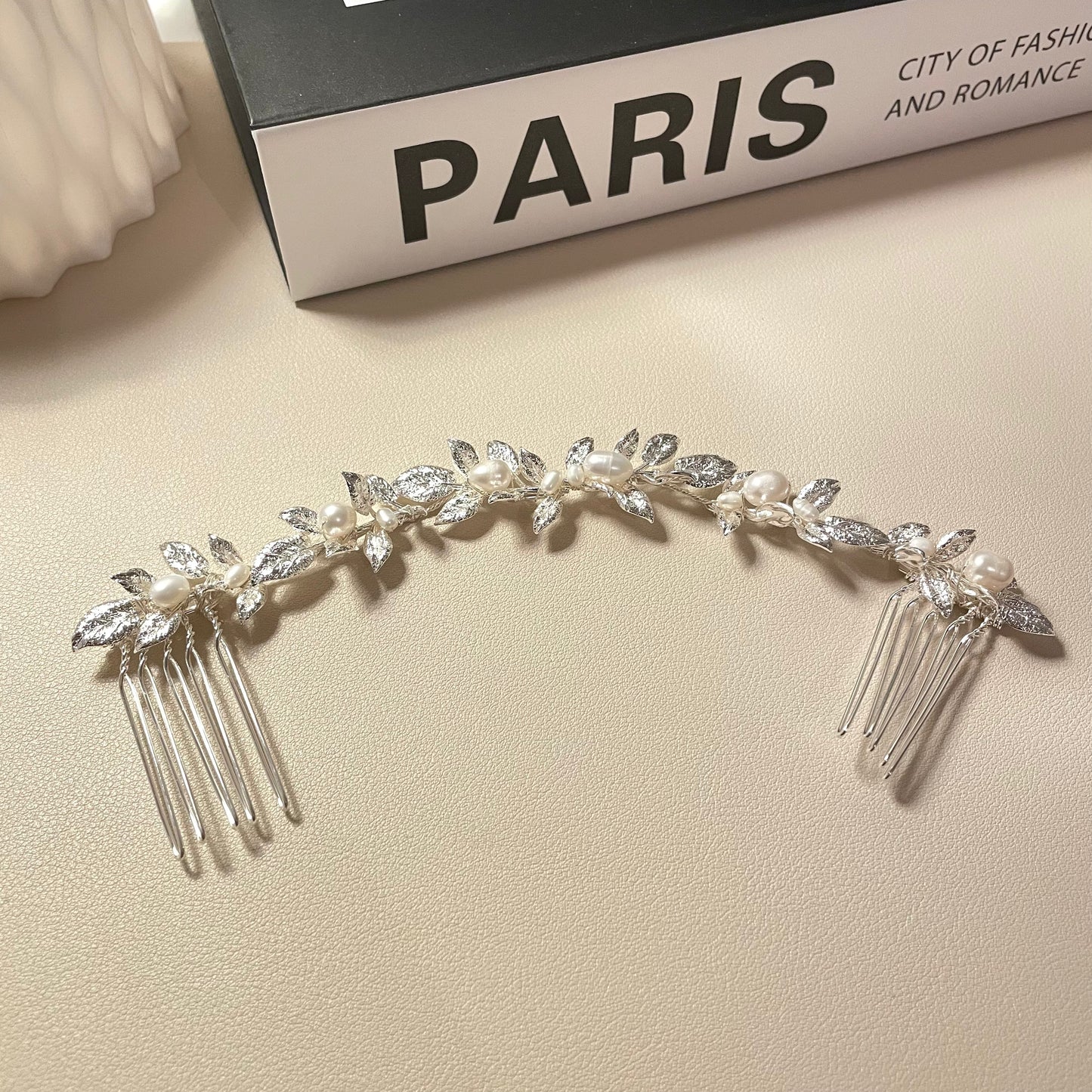 Jane Pearl and Flower Hair Comb - Lizabetha Parker