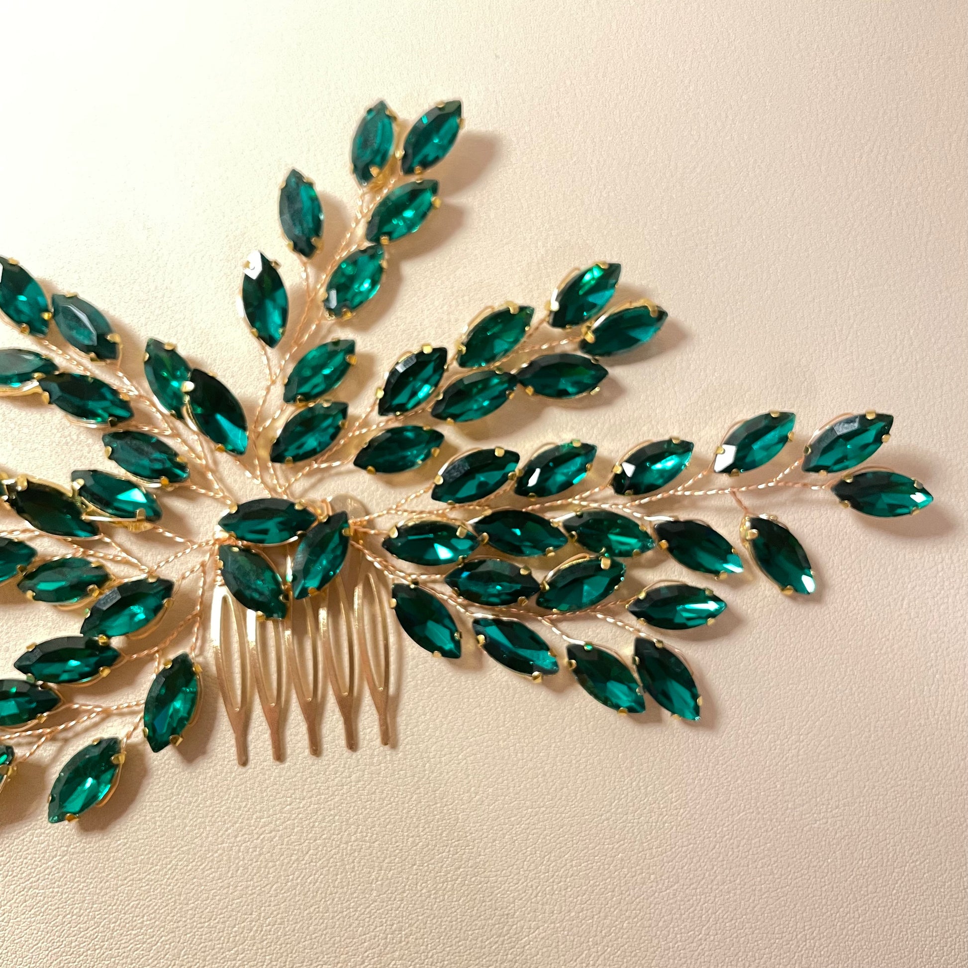 Katie Emerald Crystal Hair Comb - Lizabetha Parker