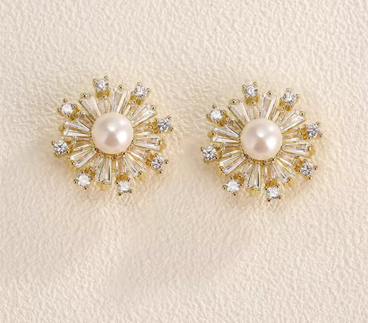 Dhwani Dainty CZ and Pearl Stud Earrings - Lizabetha Parker