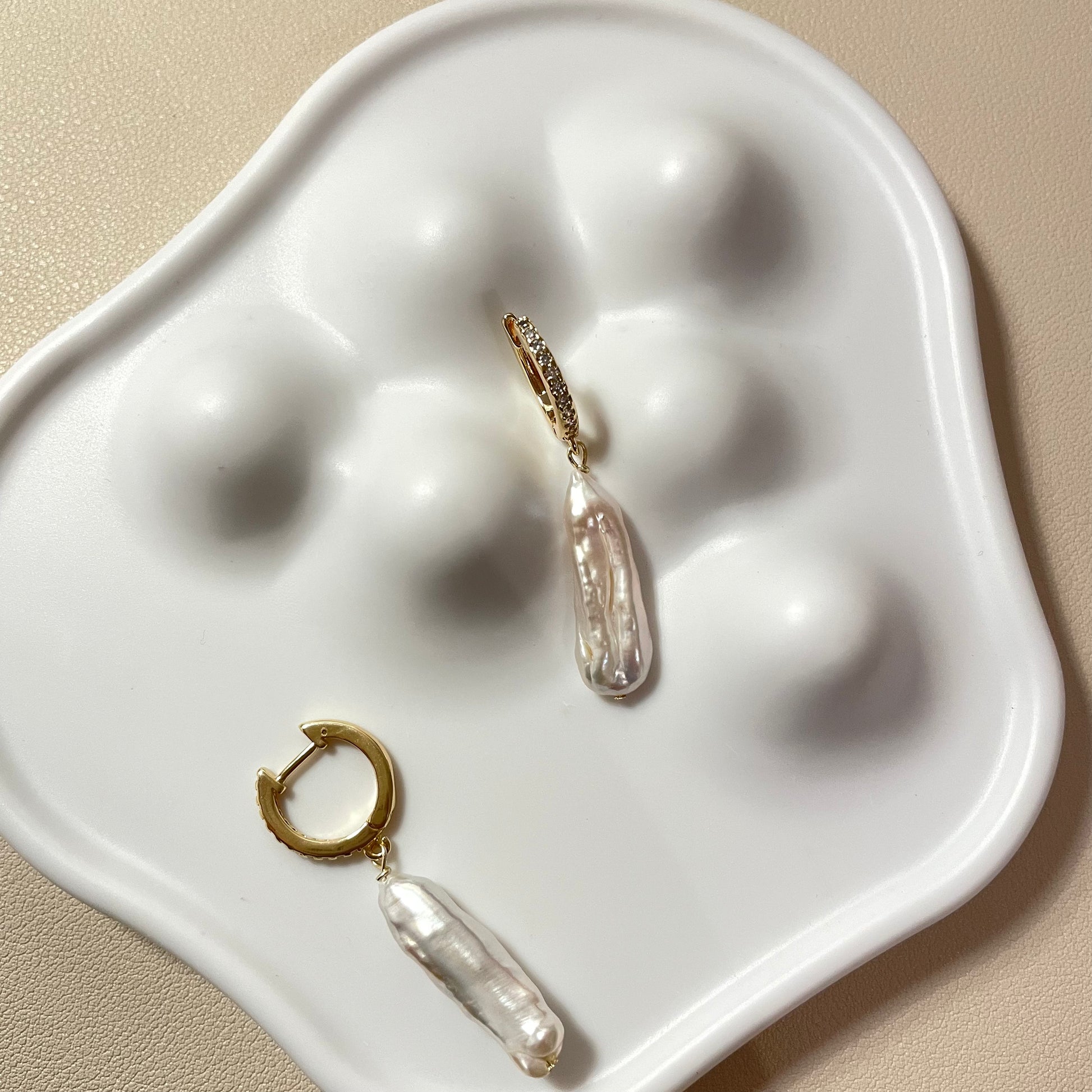 Gina Irregular Pearl Earring - Lizabetha Parker