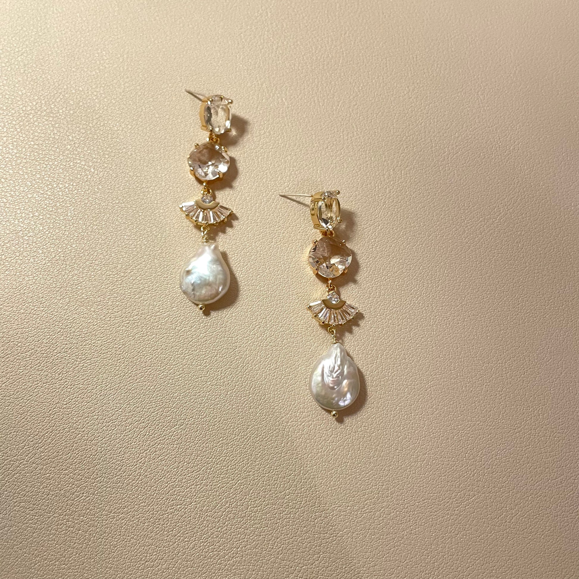 Lani Crystal & Pearl Earring - Lizabetha Parker